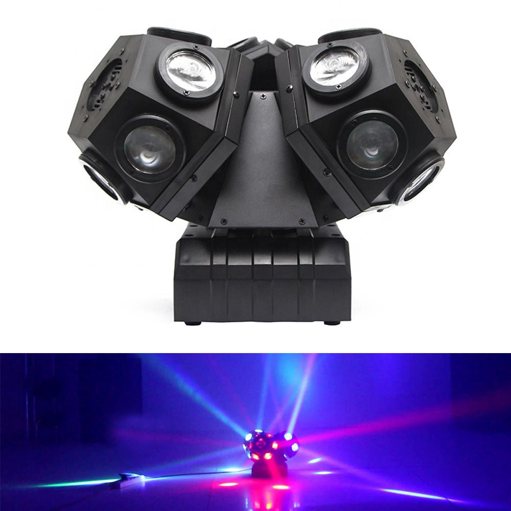 CRONY 18PCS*10W LED Moving 3 Head Light With Laser DJ laser stage ligh ...