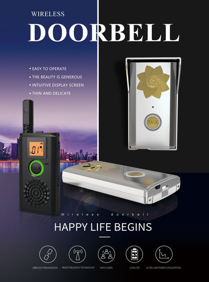 CRONY 1W T-368D Doorbell Walkie Talkie Two Way Radio Professional FM Transceiver with Loudly Doorbell Doorphone - Edragonmall.com
