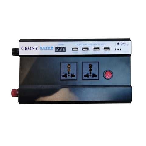 CRONY 2500W Inverter with Display Screen Car Power Inverter-Dc 12V To 220V-240V Ac Charging Port Converter Car Charger Adapter 4.2A 4 Usb Ports - Edragonmall.com