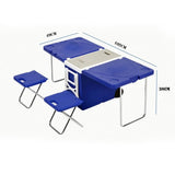 CRONY 28L two-chair plastic incubator with desk and chair Multi-function picnic table with cooling incubator | Red - Edragonmall.com