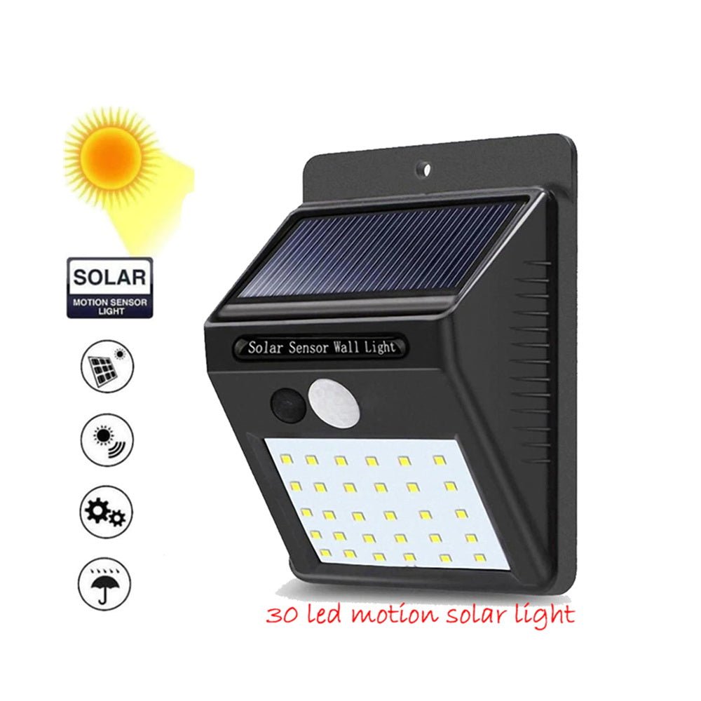 CRONY 30LED Solar Powered LED Wall Light Motion Sensor Lights Outdoor Garden Security Lamp - Edragonmall.com