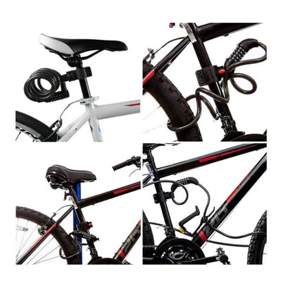 CRONY 4 digit combination lock code clock forBicycles, electric bikes Bike Lock Cable - Edragonmall.com