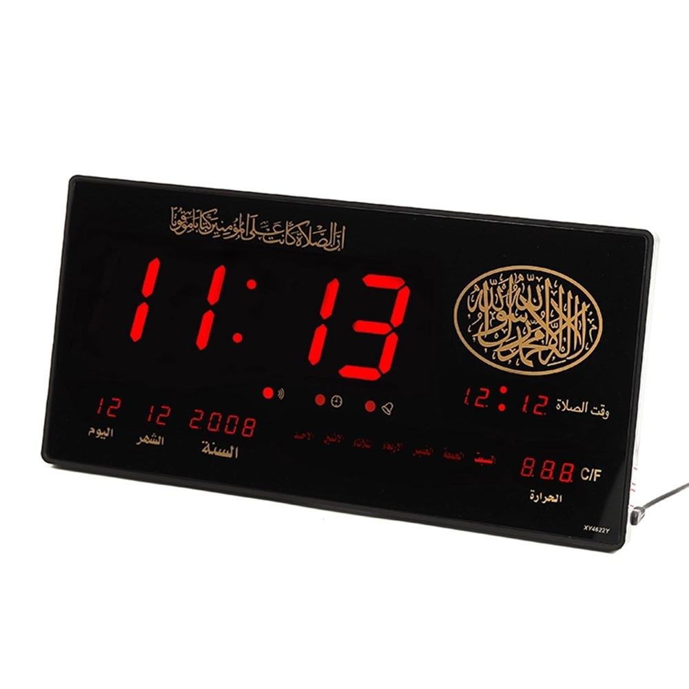CRONY 4622y AZAN Clock indoor custom made memory decoration remote control alarm clock LED clock - Edragonmall.com