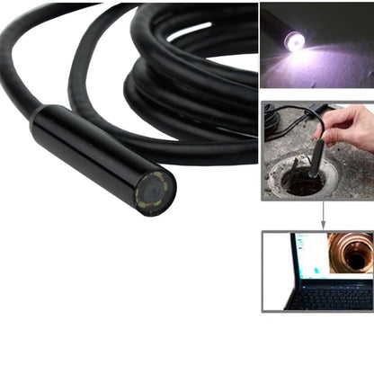 CRONY 5M USB Wire Endoscope Camera Waterproof USB Endoscope Inspection Camera for Parts Length 5m Lens Diameter: 9mm | Black - Edragonmall.com