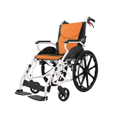CRONY 6012-20 Hand-pushed Collapsible wheelchair With toilet Convenient four-brake folding wheelchair - Edragonmall.com