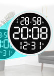 CRONY 6620 Wall clock 12 Inch LED Large Number Digital Wall Clock Temperature And Humidity Electronic Clock Modern Design Decoration Home Office clock 6620 - Edragonmall.com