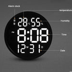 CRONY 6620 Wall clock 12 Inch LED Large Number Digital Wall Clock Temperature And Humidity Electronic Clock Modern Design Decoration Home Office clock 6620 - Edragonmall.com