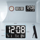 CRONY  717 White words wall clock Digital Clock Large Display,11.4" Digital Calendar Alarm Day Clock with Wireless Remote Control
