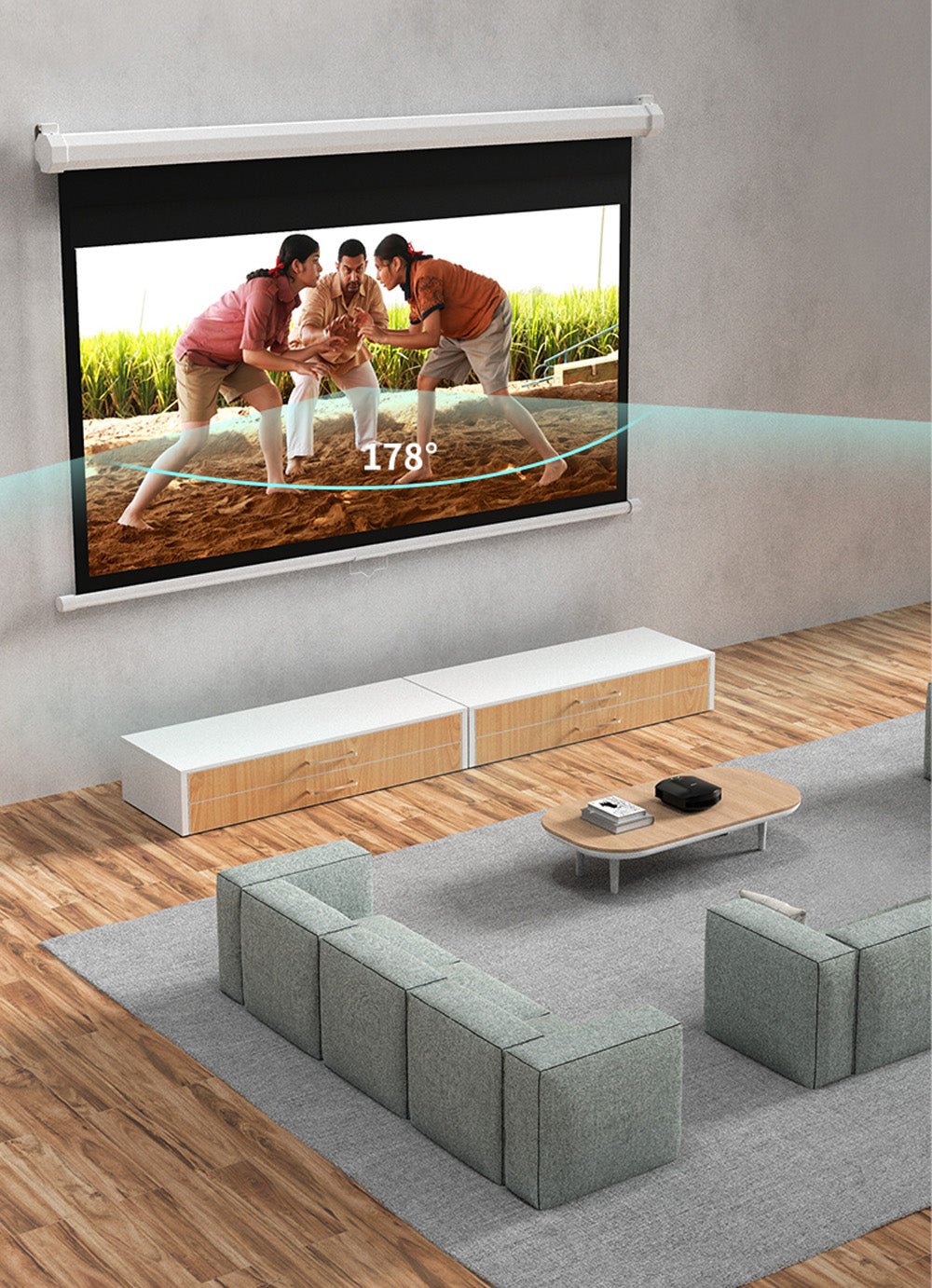 CRONY 72 Inch 4:3 Anti-Light Projection Screen Widescreen Projector Ma ...