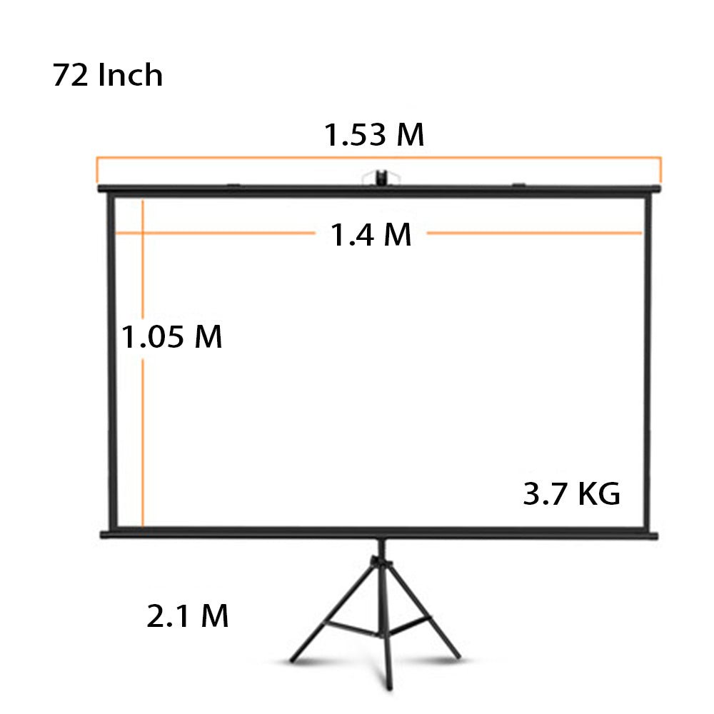 CRONY 72“projector screen with stand Portable Foldable Projection Movie Screen Fabric - Edragonmall.com
