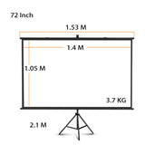 CRONY 72“projector screen with stand Portable Foldable Projection Movie Screen Fabric - Edragonmall.com