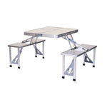 Crony Aluminum Picnic Table Lightweight Fold-Up Picnic Table - Edragonmall.com