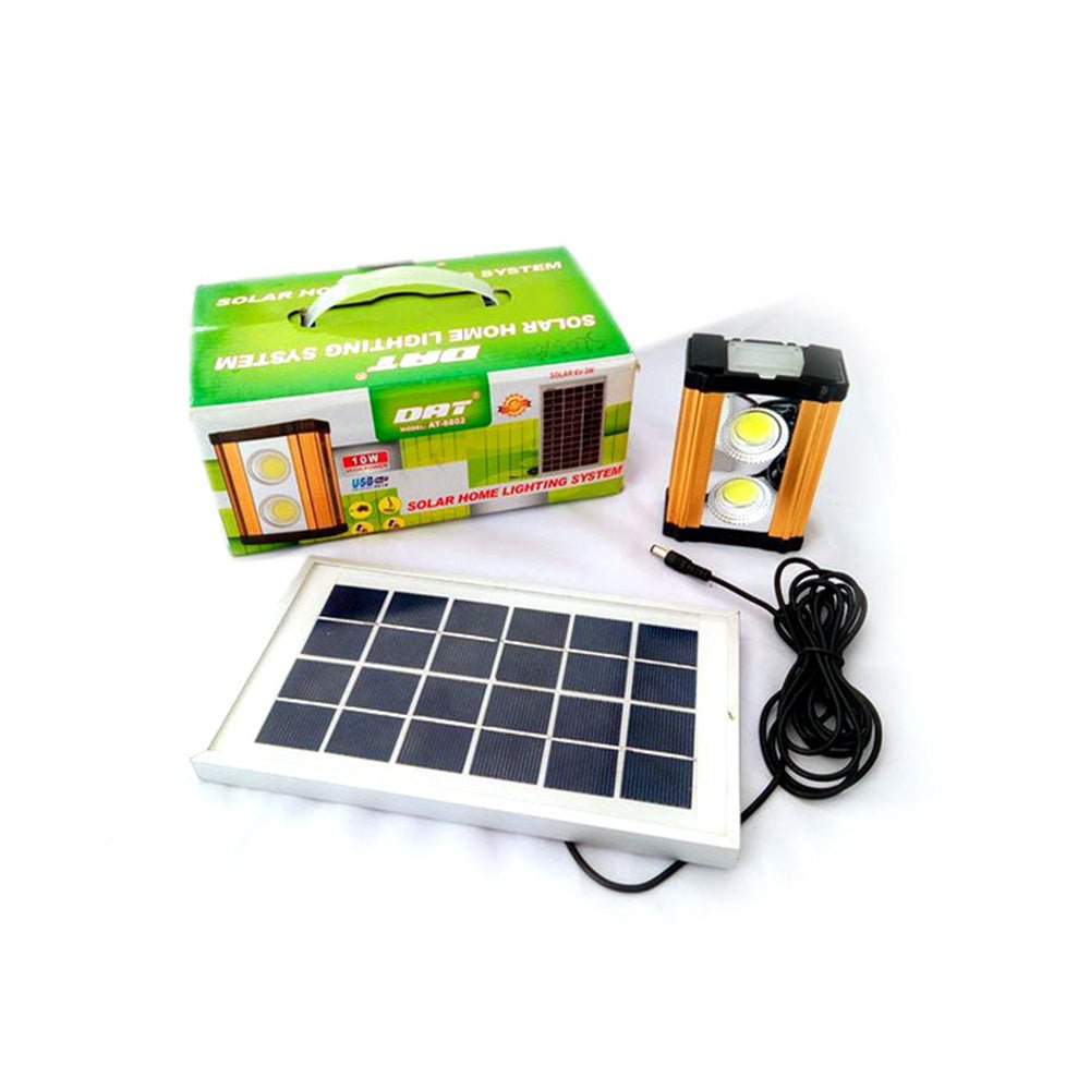 CRONY AT-8802 solar power system High power 10w solar aluminum lamp with USB charging interface automatic COB emergency light - Edragonmall.com