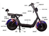 Crony Britain Flag Harley 60V Electric motorcycle with Big Wheels Double Seats for Adults - Edragonmall.com