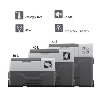 ثلاجة سيارة كروني 30 لتر CX30 ECX30 مع مبرد سيارة يعمل ببطارية ليثيوم للتخييم وثلاجة وفريزر