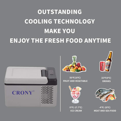 CRONY Car Refrigerator 9L-C9 compressor beauty mini fridge cosmetics skincare mobile cooler box - Edragonmall.com