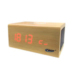 CRONY CN1299 Wooden Digital LED Clock with Wireless Moblie charging Bluetooth Speaker Alarm Temperature - Edragonmall.com