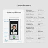 CRONY FC-8143T Face And Fingerprint Attendance Fingerprint Remote Door App to Open The Door Software Management Time - Edragonmall.com