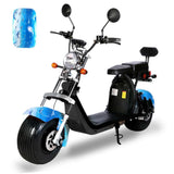 CRONY G-028 1500W Electric Motorcycle Harley Double Seat with double battery Rugged Electric Fat Tire | blue - Edragonmall.com