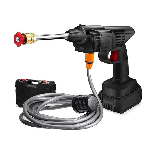 CRONY HL-777 Car wash Cordless Electric High Pressure Car Washer Manual Rechargeable Car Washing Machine with Adjustable 3-in-1 Nozzle and Hose Pipe - Edragonmall.com