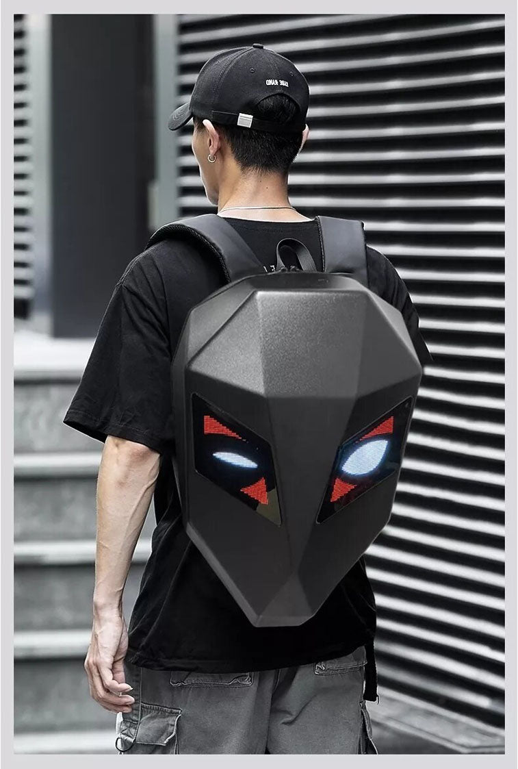 CRONY Iron Man LED Display Backpack Upgrade Iron Man LED Backpack Screen Knight Motorcycle Backpack Cool Travel Bag Scooter Bag - Edragonmall.com