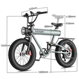 CRONY K20 Plus Electric Bicycle Mountain Electric Bike 1000W 10AH Electric Style Bike Outdoor Entertainment Snow 20 Inch Fat Tire Bike 48V Dirt Bike Electric - Edragonmall.com