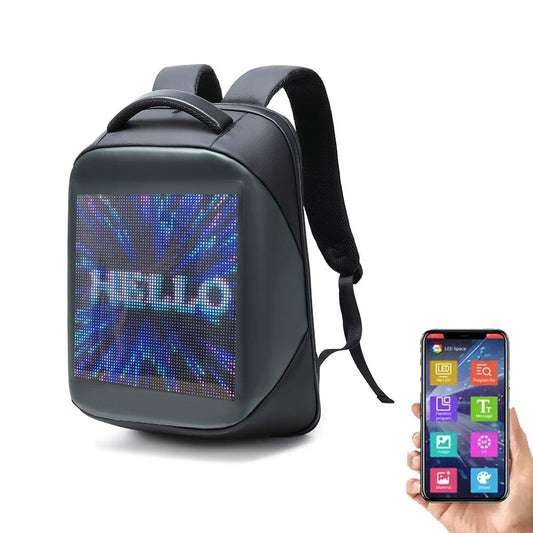 CRONY LED display backpack us-b002 LED Fashion Novelty Smart Style waterproof Laptop Backpack Creative Christmas Gift School Bag - Edragonmall.com