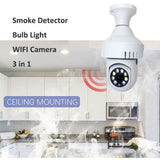 CRONY NIP-27S Full color Wireless Camera With Smoke alarm Smoke Detector Smart Camera Light Blub - Edragonmall.com