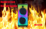 CRONY RX-6238 big power disco light loud speaker wireless with bass echo treble rechargeable battery karaoke speaker - Edragonmall.com