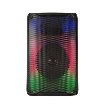CRONY RX-8136 Speaker 8 inch flame fire running colorful light portable party speaker for out door use with wired microphone karaoke - Edragonmall.com