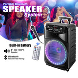 CRONY RX-8148 Speaker 8 Inch Portable Bluetooth Karaoke Wireless Trolley Speaker System With Battery - Edragonmall.com