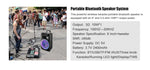 CRONY RX-8148 Speaker 8 Inch Portable Bluetooth Karaoke Wireless Trolley Speaker System With Battery - Edragonmall.com