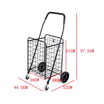 CRONY SC-106B Grocery Shopping Cart with Swivel Wheels, Folding Shopping Cart with Wide Cushion Handle - Edragonmall.com