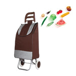 CRONY SC001 Shiping Cart Shopping Trolley Bag Folding Shopping Cart Collapsible Trolley Bag | brown - Edragonmall.com