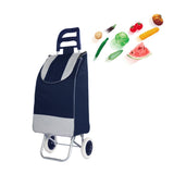 CRONY SC001 Shiping Cart Shopping Trolley Bag Folding Shopping Cart Collapsible Trolley Bag | Navy blue - Edragonmall.com