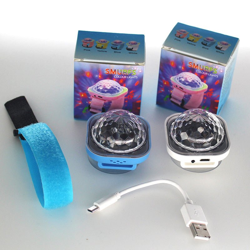 CRONY Seven Smurf lights Star projection lamp suction cup bracelet type starlight usb night light creative gift atmosphere colorful laser light - Edragonmall.com