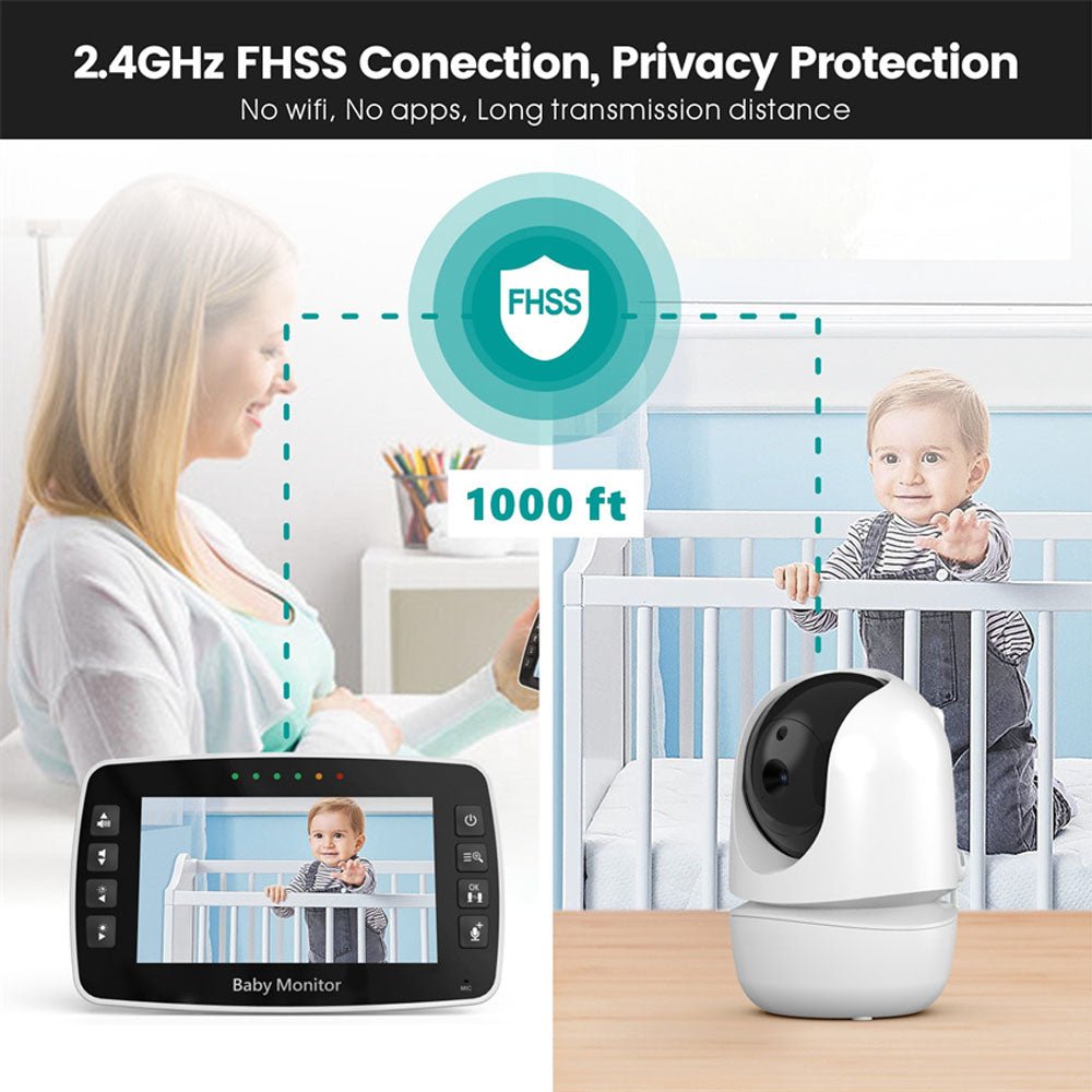 CRONY SM430A 4.3inch LCD Baby Monitor Color Display Night Vision Smart Zoom Baby Sleeping Music Monitor PTZ Video Camera - Edragonmall.com