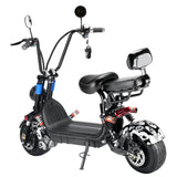 CRONY Small Harley two seat big tires with BT 1000w 60KM/H high power two wheels adult electric scooter motorcycle | BLACK - Edragonmall.com