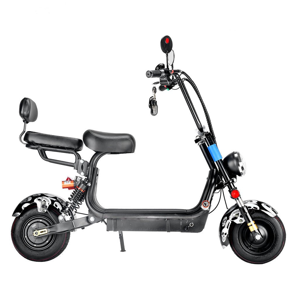 CRONY Small Harley two seat big tires with BT 1000w 60KM/H high power two wheels adult electric scooter motorcycle | orange - Edragonmall.com