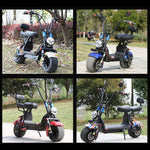 CRONY Small Harley two seat big tires with BT 1000w 60KM/H high power two wheels adult electric scooter motorcycle | UK Flag - Edragonmall.com