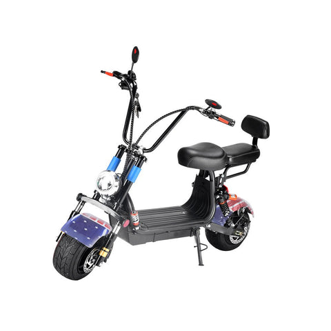 CRONY Small Harley two seat big tires with BT 1000w 60KM/H high power two wheels adult electric scooter motorcycle | USA Flag - Edragonmall.com