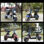 CRONY Small Harley two seat big tires with BT 1000w 60KM/H high power two wheels adult electric scooter motorcycle | USA Flag - Edragonmall.com