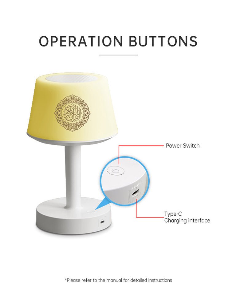 CRONY  SQ-917 digital APP guran speaker table lamp  for kids speaker remote control night light Quran player