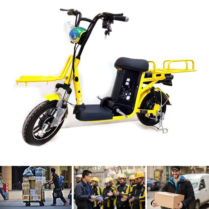 CRONY Takeaway e-bike Express motorcycle Max Speed 50KM/H Distance 30-150 KM Meal delivery Maximum Load 200 KG Aluminum alloy frame | yellow - Edragonmall.com
