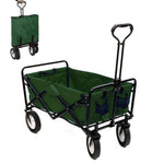 CRONY TC3015 Folding Cart Heavy Duty Collapsible Folding Wagon Utility Shopping Outdoor Camping Garden Cart | Green - Edragonmall.com
