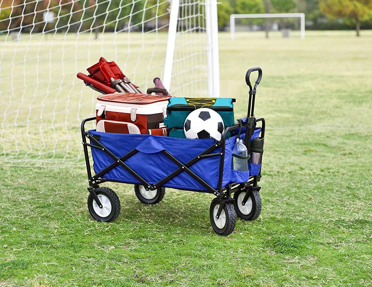 CRONY TC3015 Folding Cart Heavy Duty Collapsible Folding Wagon Utility Shopping Outdoor Camping Garden Cart | RED - Edragonmall.com