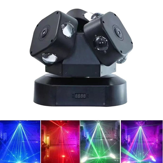 CRONY Three-ended ball rolling LED With laser dj Lights RGBW 4in1 LED Beam Moving Head Light 3 Head Stage Light For Bar ktv - Edragonmall.com
