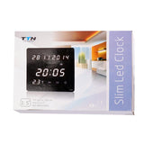 CRONY TL-2320 Digital LED Wall Clock Home Clock Office Clock with Glass Surface - Edragonmall.com