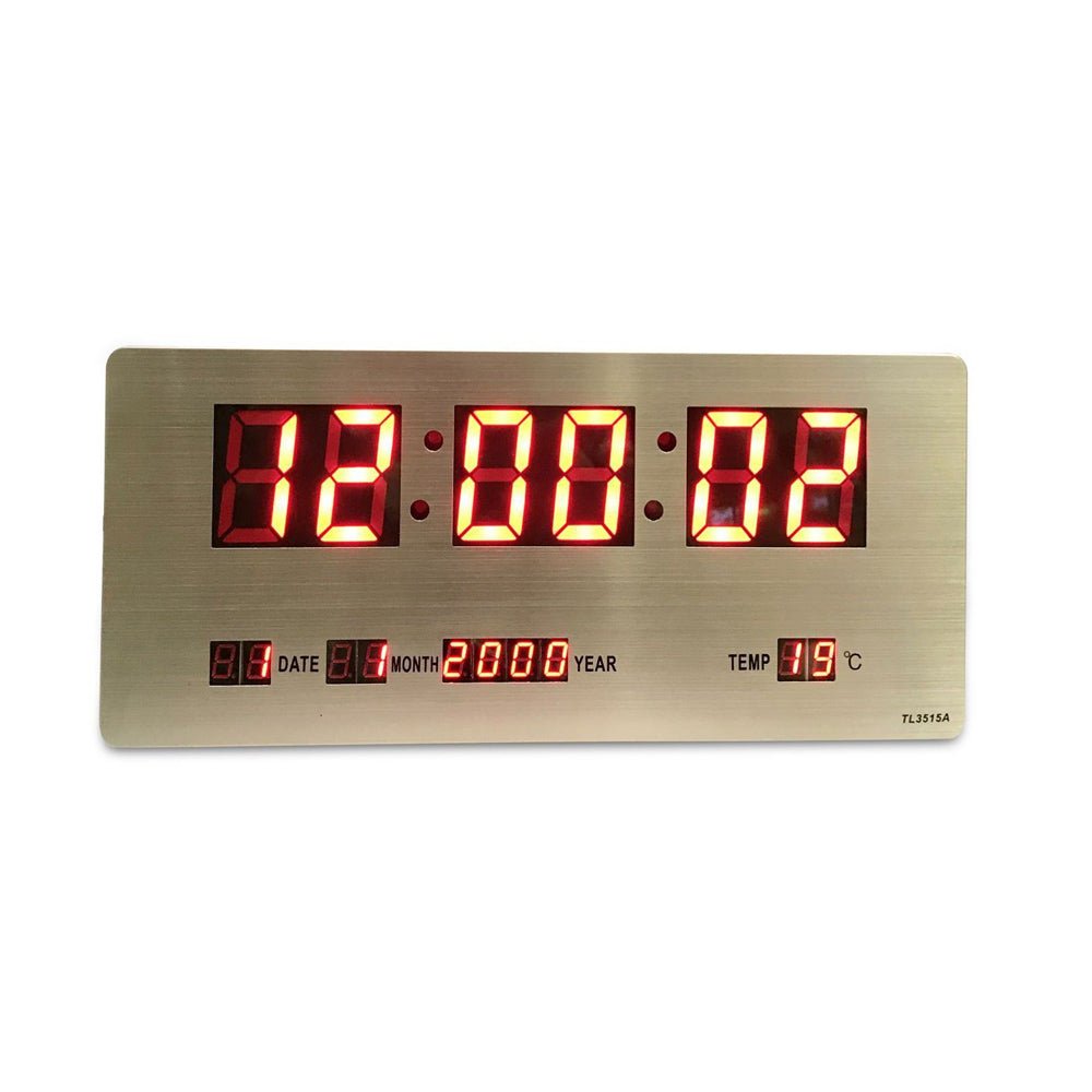 CRONY TL-3515A clock Checkmate Bishop Mains Led Calendar Temp Wall Or Desk Clock, 36cm - Edragonmall.com