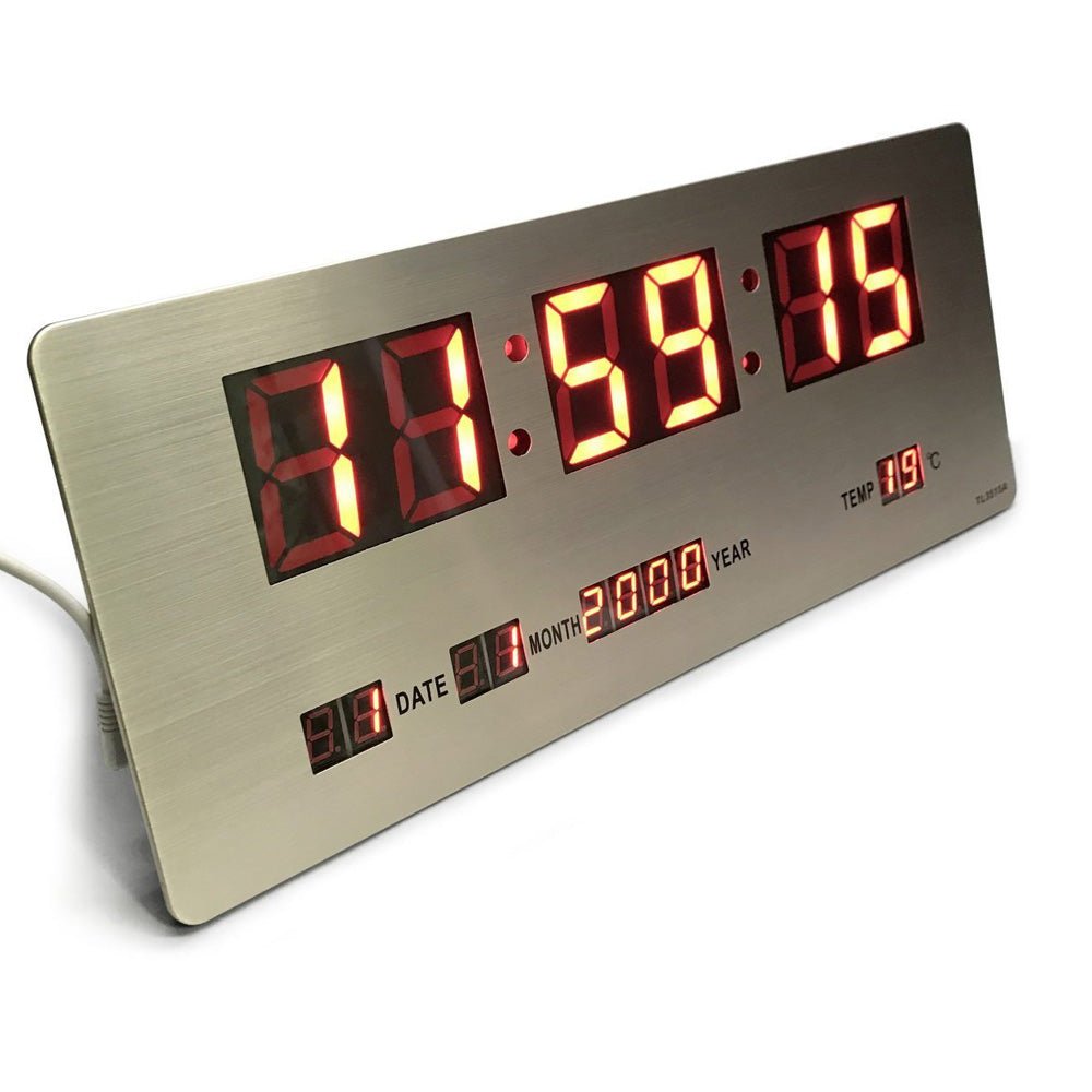 CRONY TL-3515A clock Checkmate Bishop Mains Led Calendar Temp Wall Or Desk Clock, 36cm - Edragonmall.com